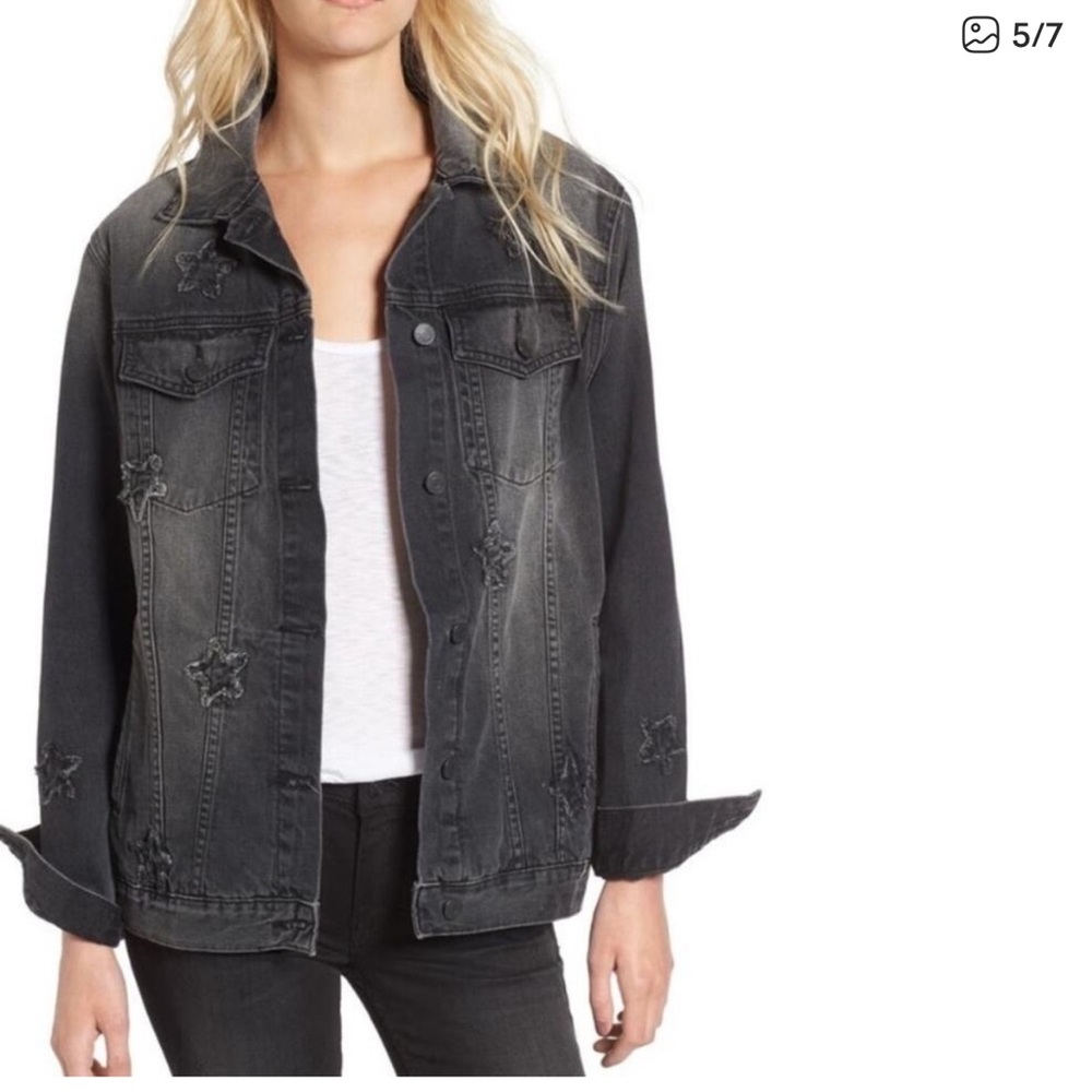 Rails Oversized Star Patch Faded Denim
Jacket Black Womens Size Large - Picture 3 of 3